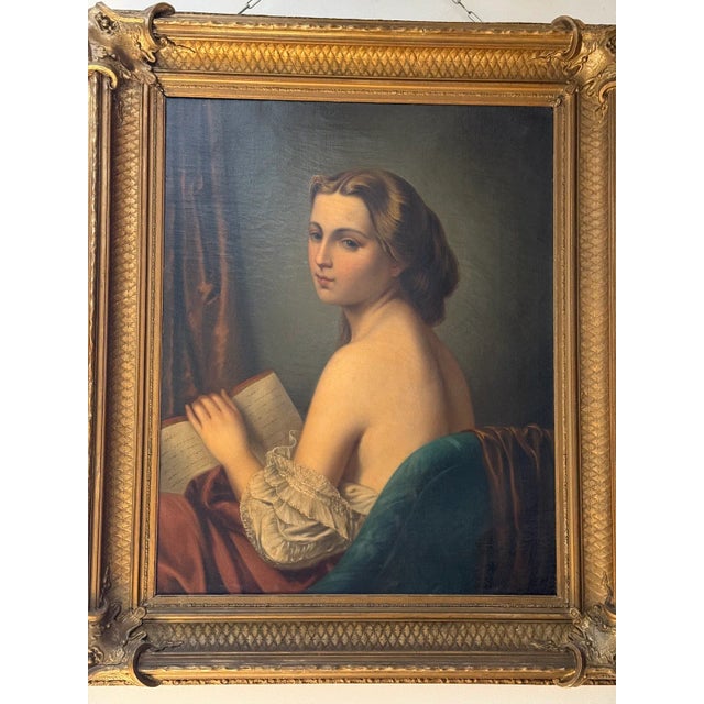 H. Sneltens Dutch Portrait Gilt Frame Oil Painting For Sale - Image 6 of 18