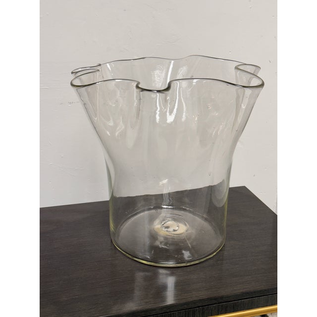 Jennifer Bartlett for a/D Gallery Hand Blown Glass Vase, Vintage For Sale - Image 4 of 12