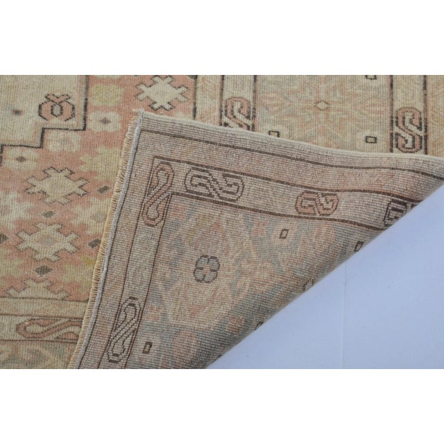 1960s Natural Pale Vintage Hand Woven Turkish Area Rug For Sale - Image 10 of 11