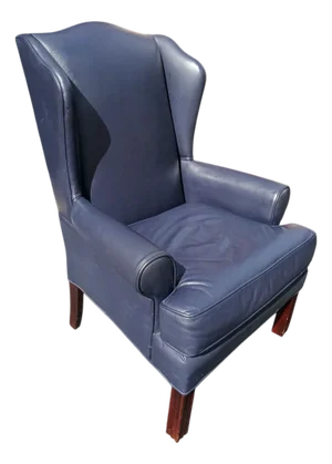 Elevate Your Living Space With This Exquisite Ethan Allen Genuine Leather Wingback Armchair