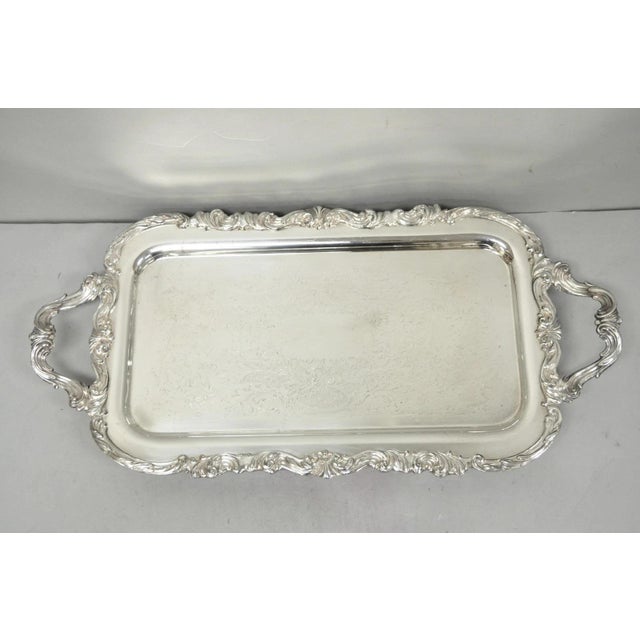 Vintage Fb Rogers 1338 Victorian Silver Plated Narrow Serving Platter Bar Tray For Sale - Image 18 of 18