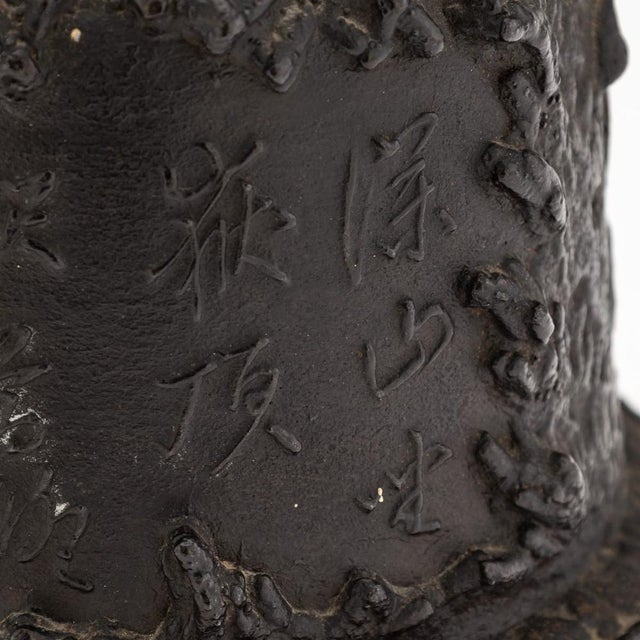 Antique Japanese Cast Iron Seiryudoa Carved Tetsubin Kettle, 1890s For Sale - Image 11 of 18