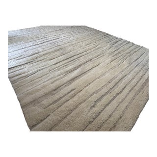 Rh Eli Wool Rug – 12' × 15' Natural | Hand-Knotted New Zealand Wool | Moroccan-Inspired Contemporary Design For Sale