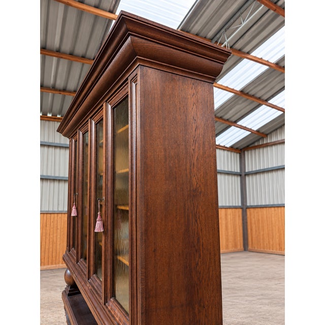 Interwar Historic Cabinet Bookcase in Oak For Sale - Image 14 of 18