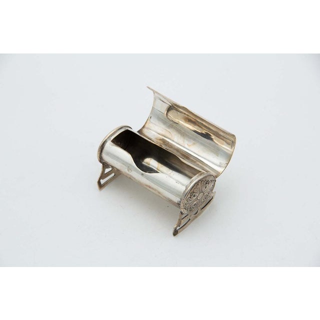 Plain Silver Tubular Toothpick Holder For Sale - Image 3 of 4