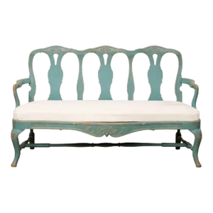 Swedish Rococo 3-Chair Back Sofa Bench