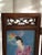 Blue 1960s Hand-Painted Wood and Porcelain Tabletop Screen For Sale - Image 8 of 12