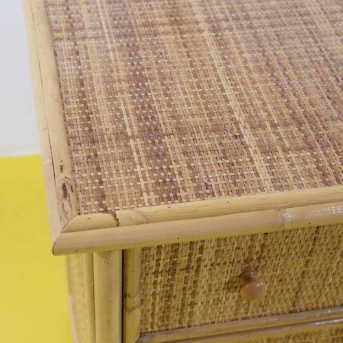 Woven Bamboo Chest of Drawers with Four Front Drawers For Sale - Image 3 of 10