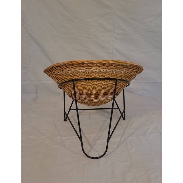 Mid 20th Century Wicker/Rattan Basket Chair For Sale - Image 4 of 4