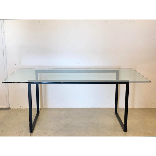 Metal Iron and Glass Dining Table, 1990s For Sale - Image 7 of 8