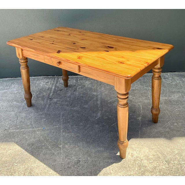 Vintage Knotty Pine Farm Table For Sale In West Palm - Image 6 of 12