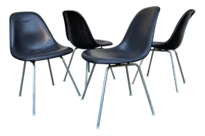 DSX Fiberglass Chairs by Charles & Ray Eames for Herman Miller, 1980s, Set of 4