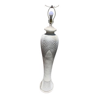 1980s Textured Plaster/Ceramic Floor Lamp in the Style of Michael Taylor For Sale