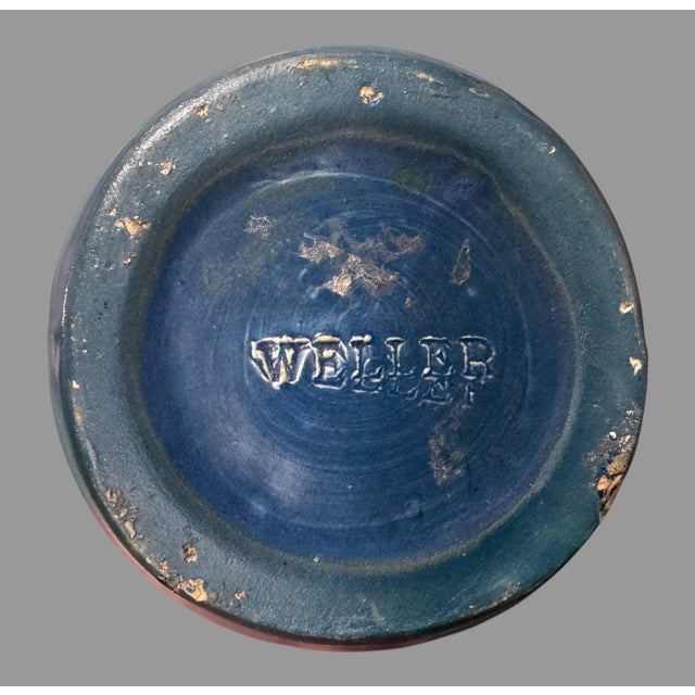 American Vintage Weller Hudson Floral Decorated 9.75" Art Pottery Vase For Sale - Image 3 of 7