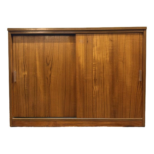 Mid-Century Modern Teak Sliding Sideboard For Sale