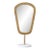 Matthew Izzo Home Large Micah Aged Gold Table Top Mirror on White Marble Base For Sale