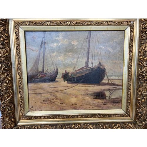 Coastal Boats Scene, Oil, Framed For Sale - Image 6 of 17