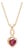 0.62ctw Diamond and Ruby Heart Charm Necklace, 18k Yellow Gold, Length 18 In. For Sale