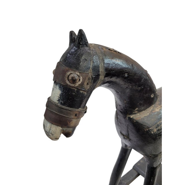 Wood Antique Primitive Folk Art Wood Rocking Horse Late 19th / Early 20th Century For Sale - Image 7 of 15