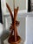 Rattan and Wood Hourglass Style MCM Sculptural Lamp For Sale - Image 4 of 7