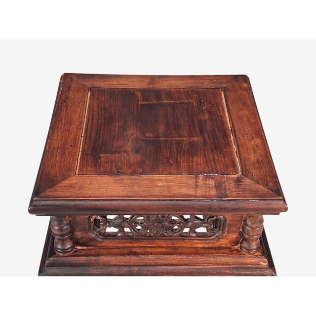 Chinese Pedestal or Plant Stand, Carved Hardwood, China, 20th C. For Sale - Image 9 of 14