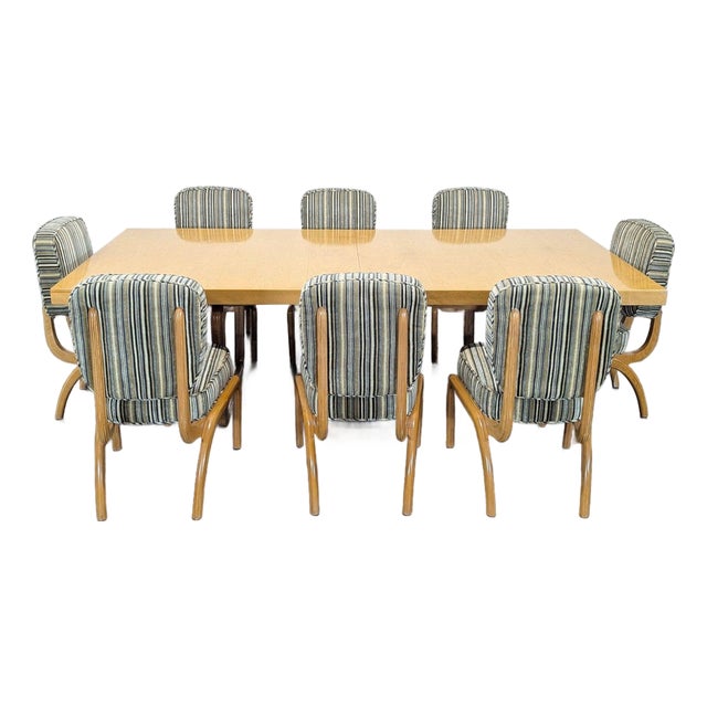 Vintage Italian Modern Expandable 9-Piece Dining Set For Sale