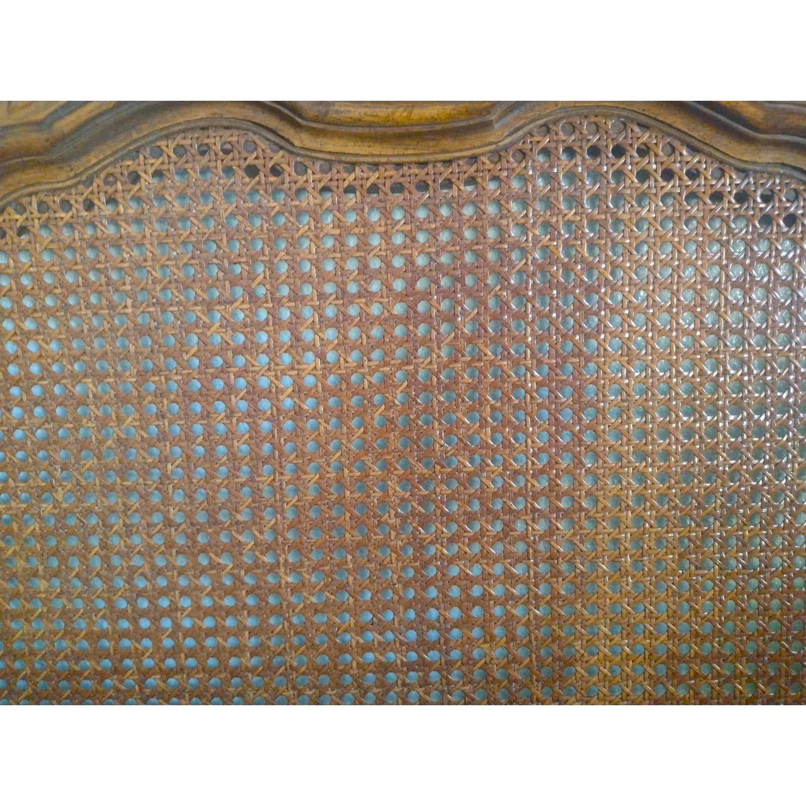 1970s Vintage Drexel Heritage "Cabernet Ii" Cane Panel Queen Headboard – French Provincial Elegance
