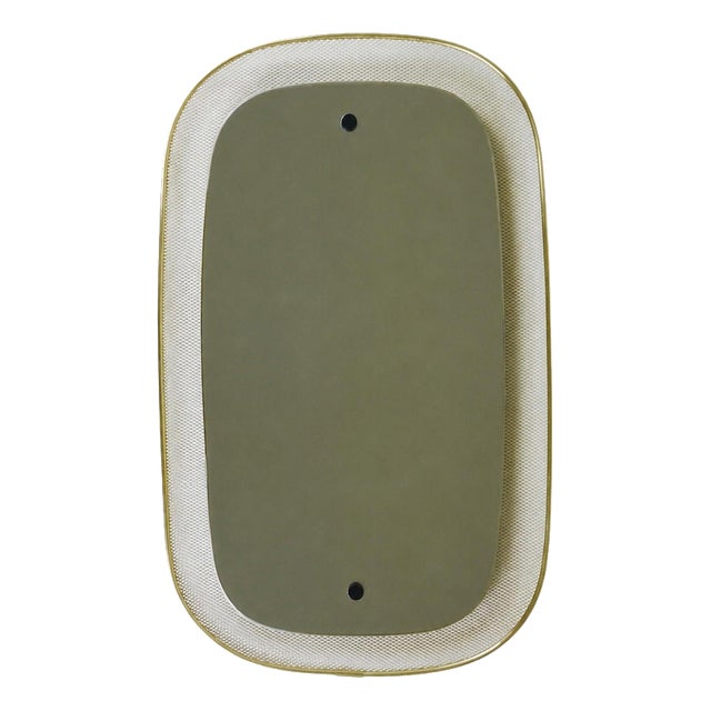 Mid-Century Wall Mirror in Rigitulle Metal & Brass by Vereinigte Werkstätten for Kunst, Germany, 1950s For Sale
