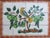 Vintage country French tile collage. Consisting of 12 4"x4" hand painted ceramic tiles. Mounted on a solid wood frame and...