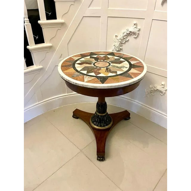 Victorian Circular Centre Table with Marble Top, 1860s For Sale - Image 9 of 9