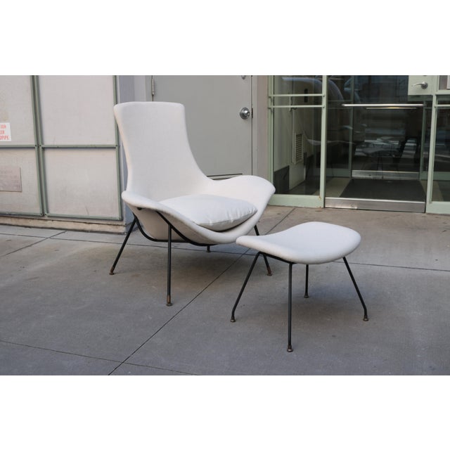 1950s Agusto Bozzi for Saporiti Modernist Lounge Chair with Ottoman For Sale - Image 9 of 18