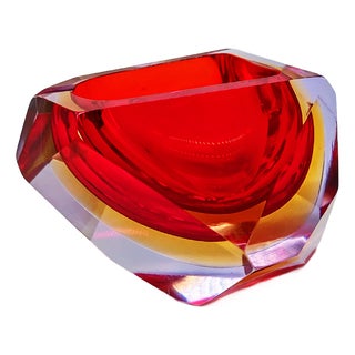 Asymmetric Square Ashtray in Murano Glass attributed to Flavio Poli for Seguso, Italy, 1960s For Sale