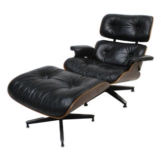 Eames Rosewood Leather 670 Lounge Chair With Ottoman for Herman Miller (Db) For Sale