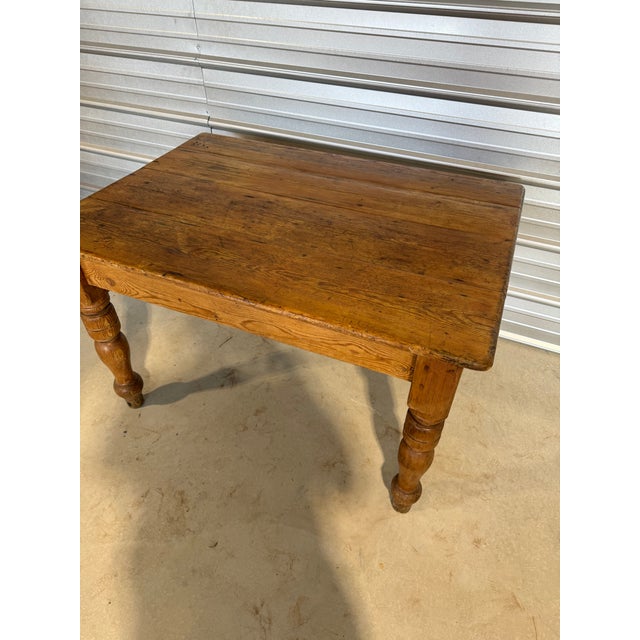 Antique Pine Table With One Drawer From England For Sale - Image 6 of 18