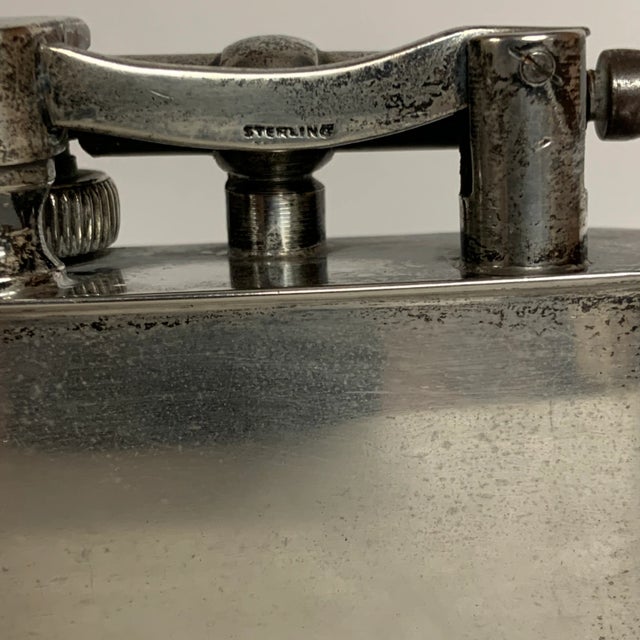 1950s Vintage Mid-Century Sterling Silver Table Lighter For Sale - Image 5 of 11