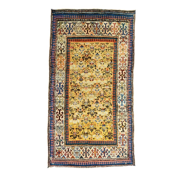 Antique Ivory Caucasian Area Rug 3'3'' x 6'6'' Ivory, Beige, Brown