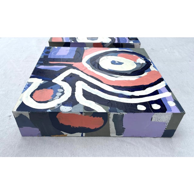 Set of 3 Modern Original Abstract Square Paintings For Sale - Image 9 of 12