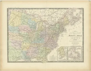 Antique Map of the Eastern United States by Levasseur, 1875