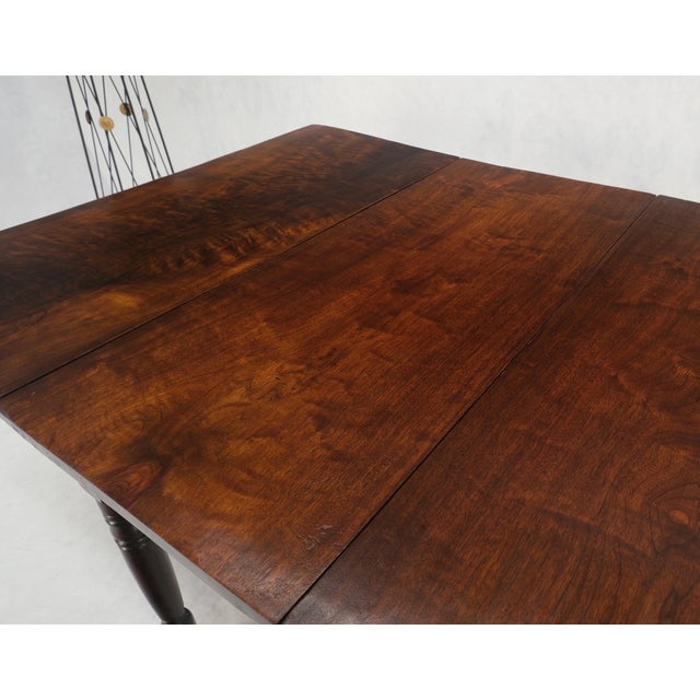 Late 19th Century Solid Walnut Board Antique Drop Leaf Dining Center Console Table Clean! For Sale - Image 5 of 17