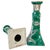 Vintage Chinese Famille Verte Floral Porcelain Candlesticks - A Pair For Sale - Image 10 of 10