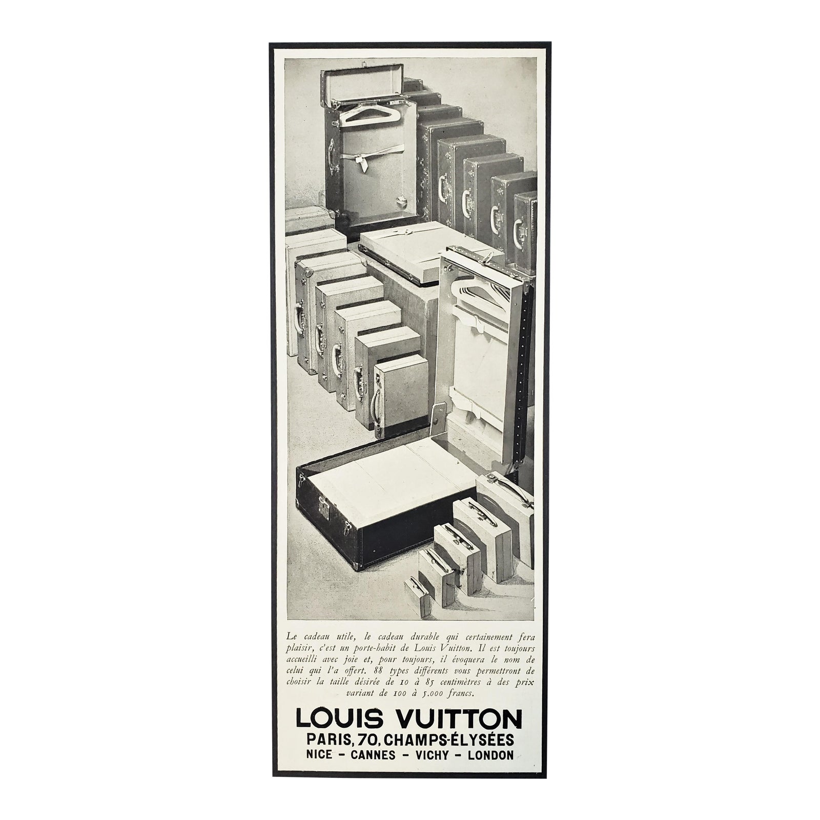 Matted Vintage 1932 Art Deco Vuitton Print for Travel