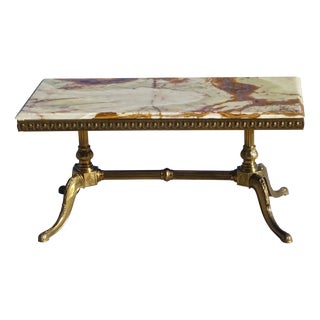 Louis XV Coffee Table with Gilded Base, 1980s For Sale
