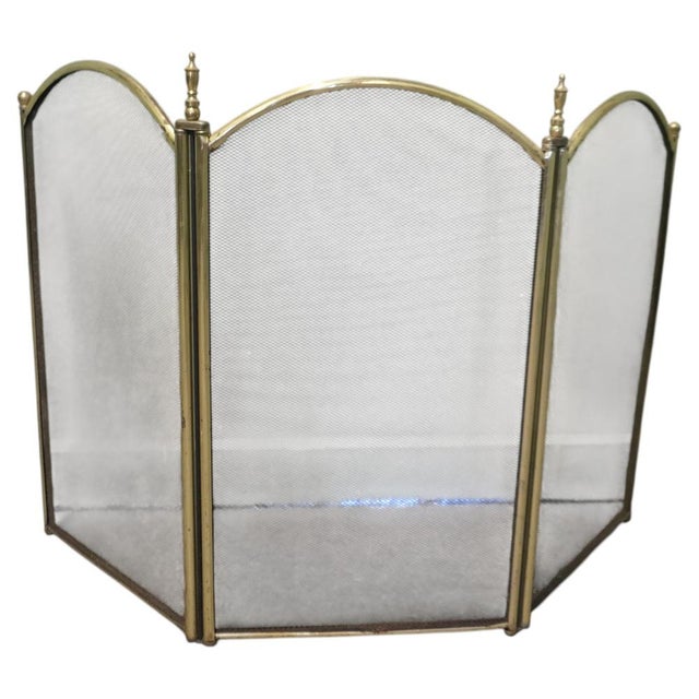 Black Folding Brass and Iron Fire Guard, 1960 For Sale - Image 8 of 8