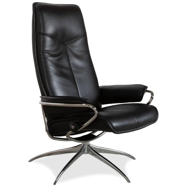 Set of City Leather Chair and Ottoman from Stressless For Sale - Image 6 of 18