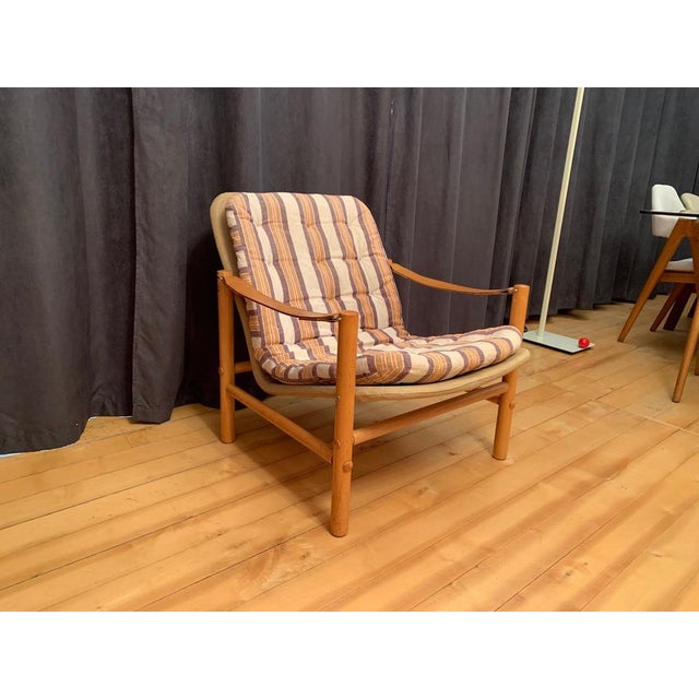 Beige Safari Armchair attributed to Bror Boije for Dux, Sweden, 1960s For Sale - Image 8 of 15