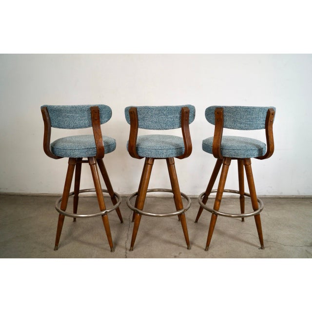1960’s Mid-Century Modern Bentwood Bar Stools - Set of 3 For Sale In Los Angeles - Image 6 of 12