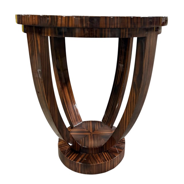 Enrique Garcel Macassar Ebony Art Deco Style Side Table by Enrique Garcel For Sale - Image 4 of 6