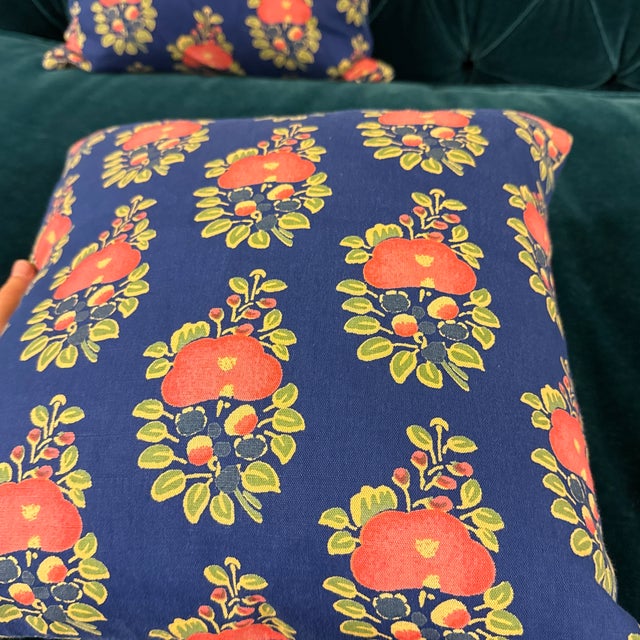 Blue Tulu Textiles Alma Blue Throw Pillows, Pair For Sale - Image 8 of 12