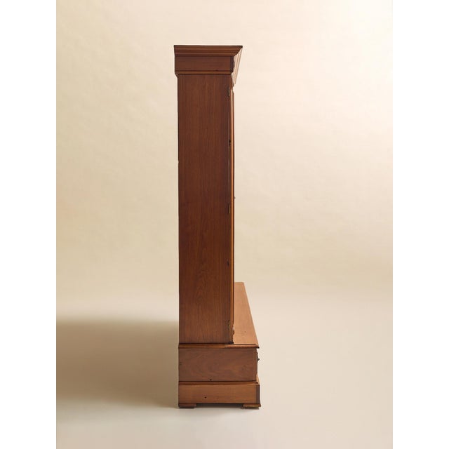 The Vintage 1880s Walnut Renaissance Revival Bookcase Cabinet For Sale - Image 4 of 17
