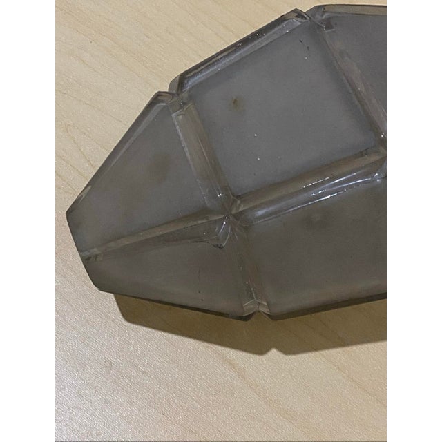 Antique Art Deco Octagonal Faceted Design Frosted Glass Shade For Sale - Image 4 of 6